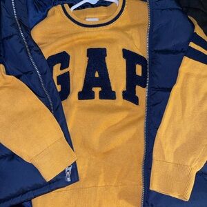 GAP Kids Puffer Jacket in Yellow and Navy